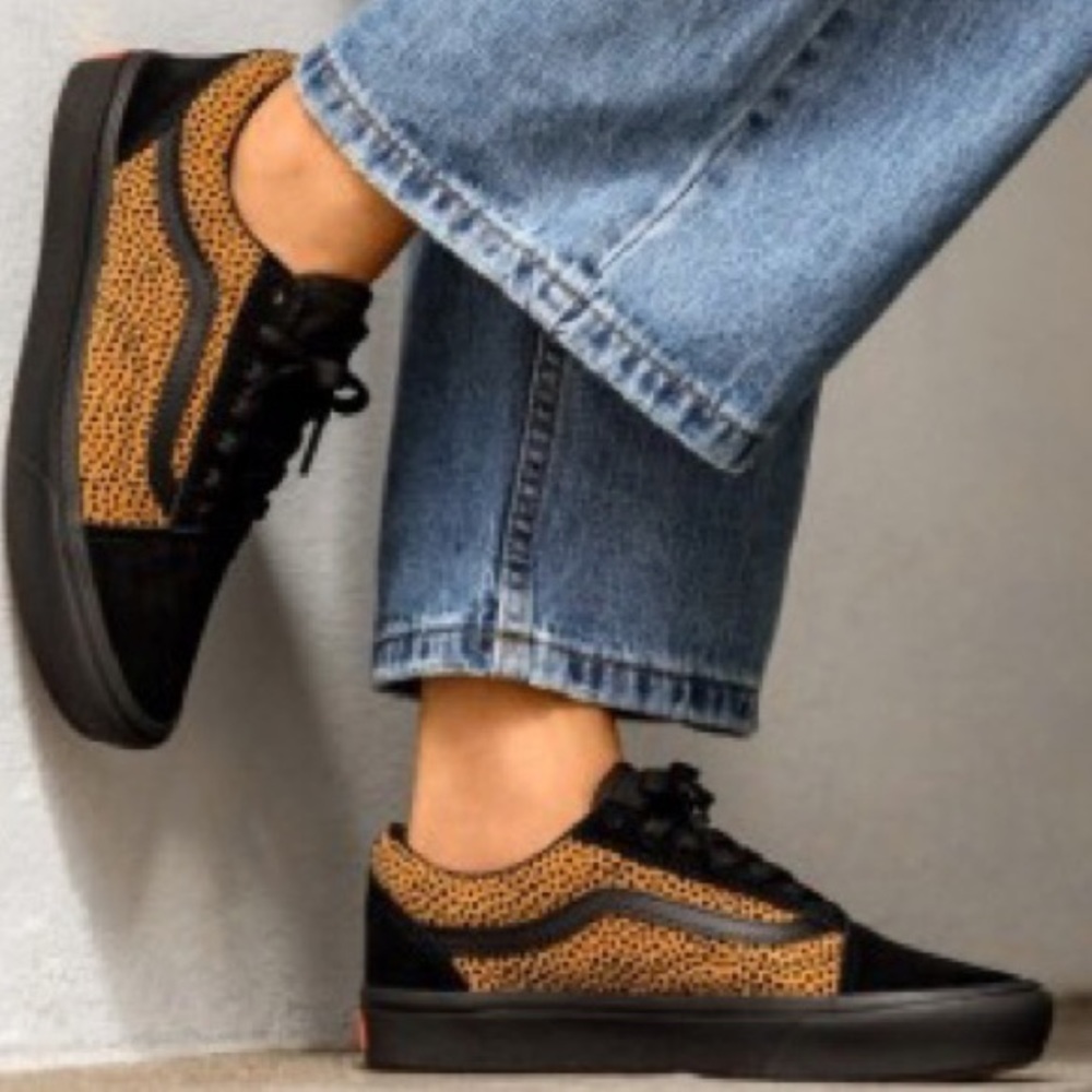 New Vans Tiny Cheetah Black Sneakers